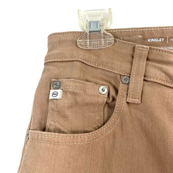 AG Adriano Goldschmied Kinsley high rise pop crop jeans Size 28 tan almond bisco - Picture 7 of 12